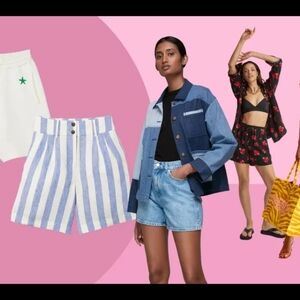 NWT Boden Linen striped shorts in size 6